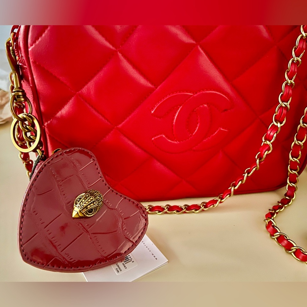 Kurt Geiger NEW Leather Keychain/Zip-top Bag Charm NWT &Box hold Rx/cash/coins - Picture 6 of 13